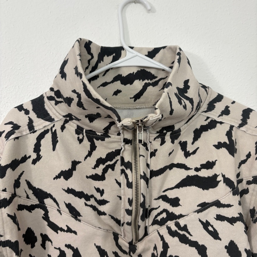 Saltwater Luxe Mock Neck Full Zip Long Sleeve Animal Print Size XS Cropped - Picture 3 of 8